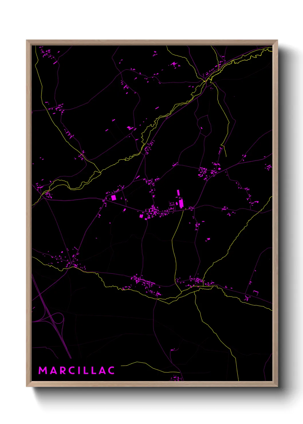 Une affiche de carte sur Marcillac