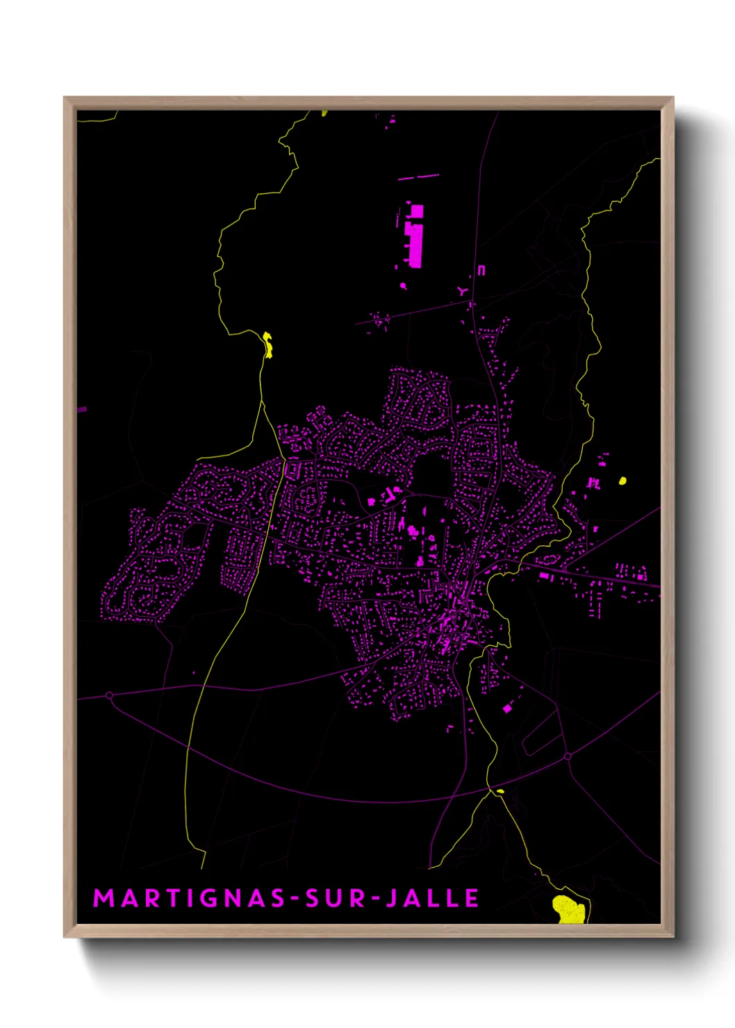 Une affiche de carte sur Martignas-sur-Jalle