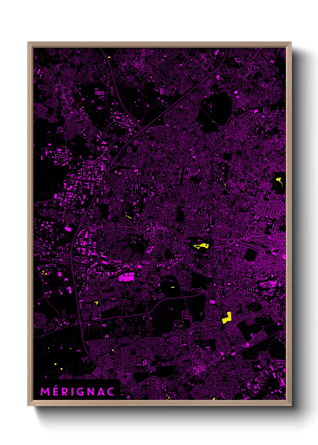 Une affiche de carte sur Mérignac