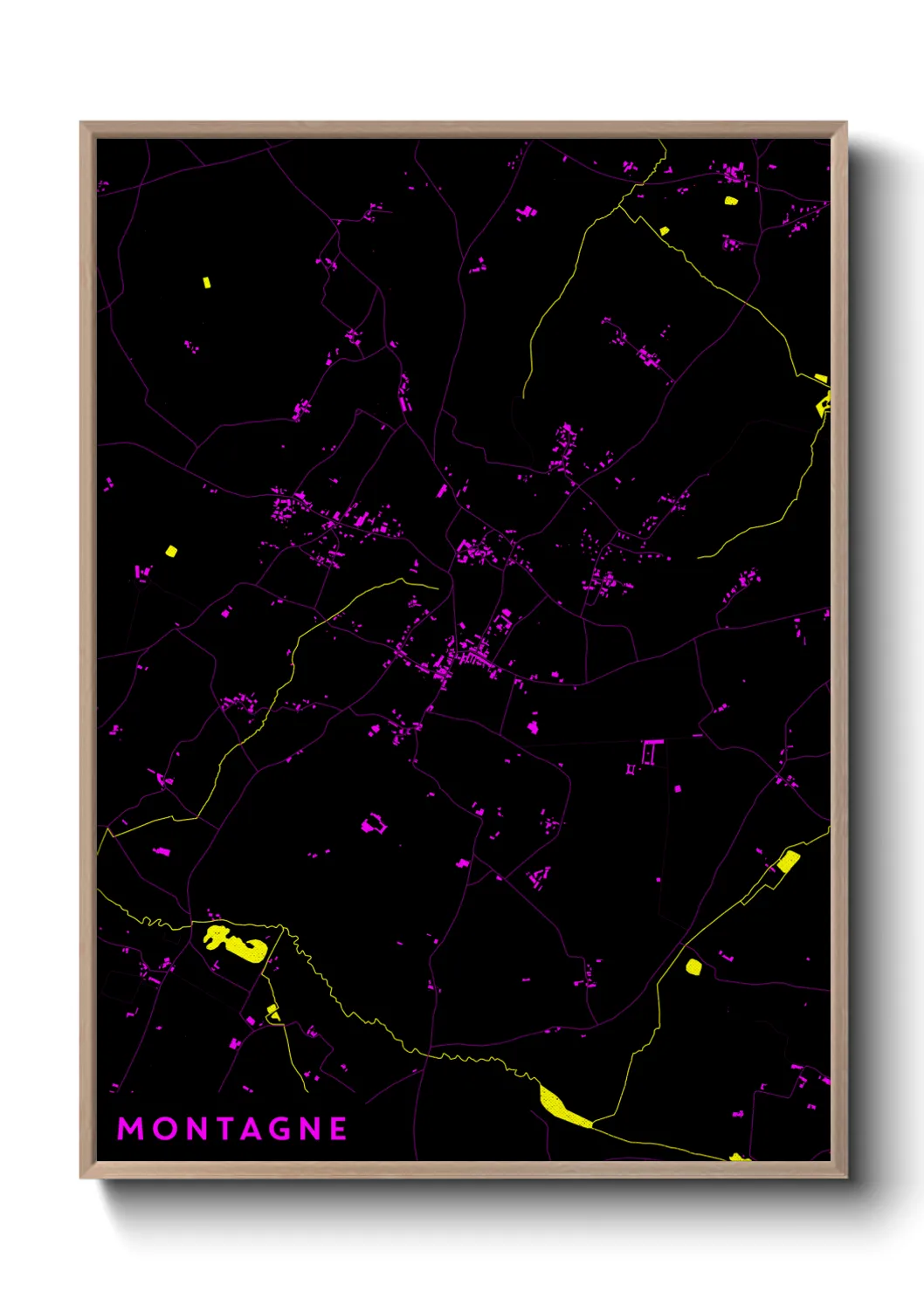 Une affiche de carte sur Montagne