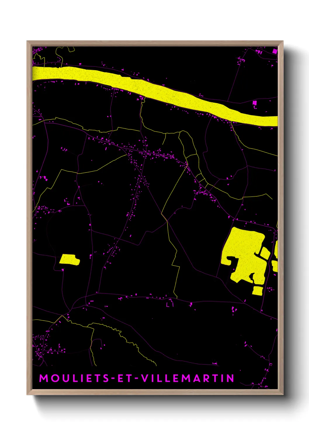 Une affiche de carte sur Mouliets-et-Villemartin