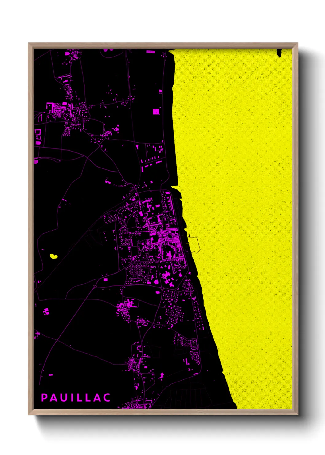 Une affiche de carte sur Pauillac