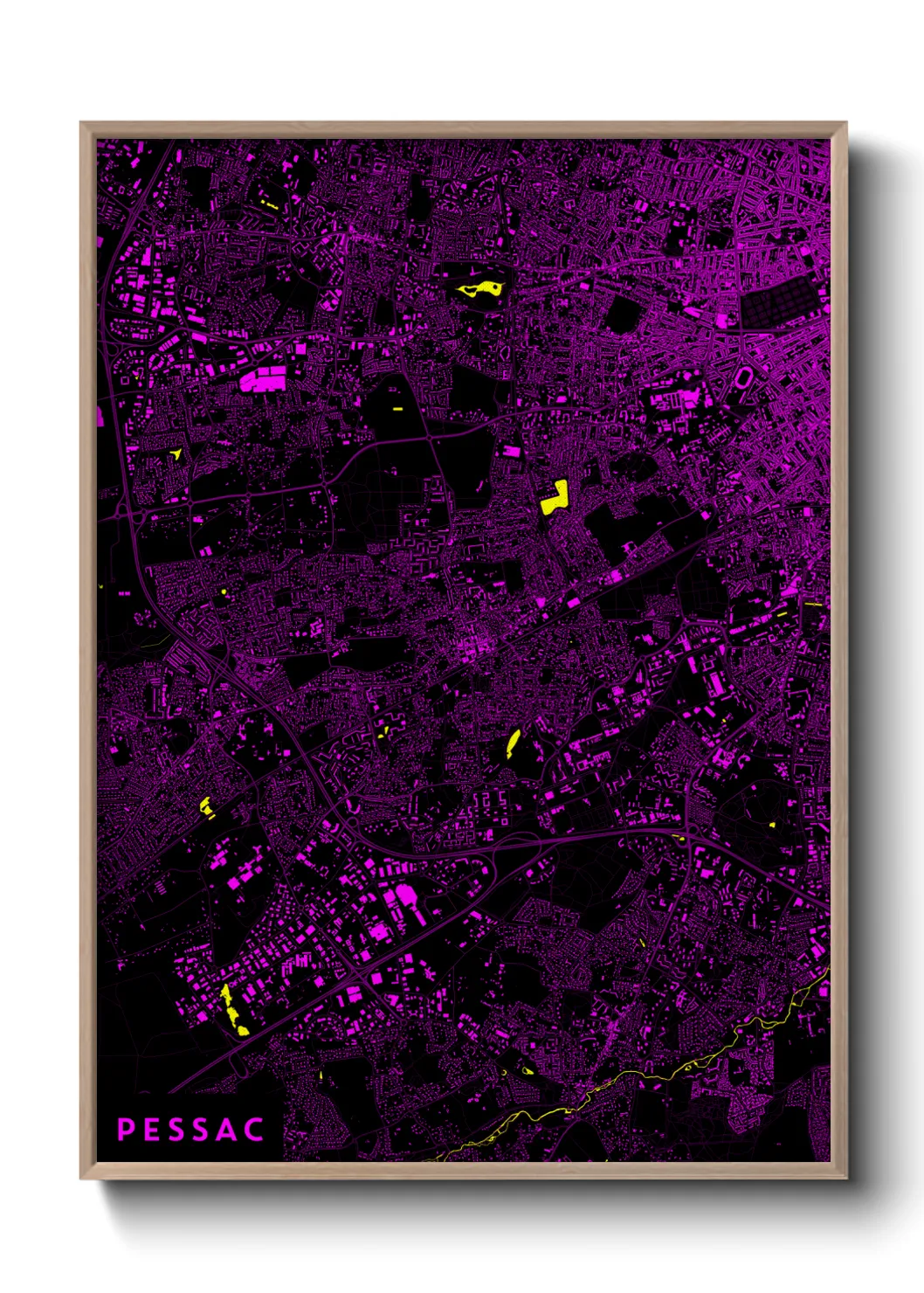 Une affiche de carte sur Pessac