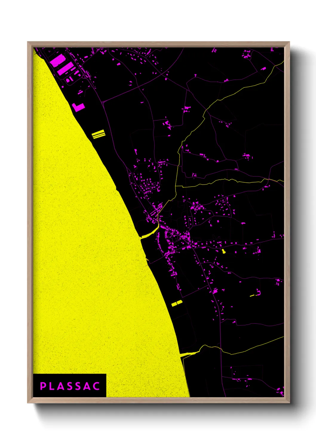Une affiche de carte sur Plassac