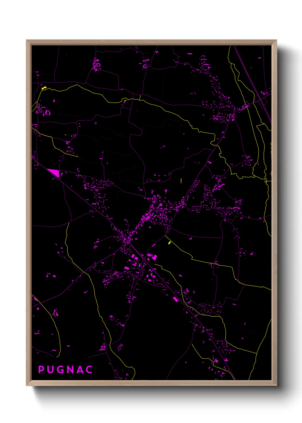Une affiche de carte sur Pugnac