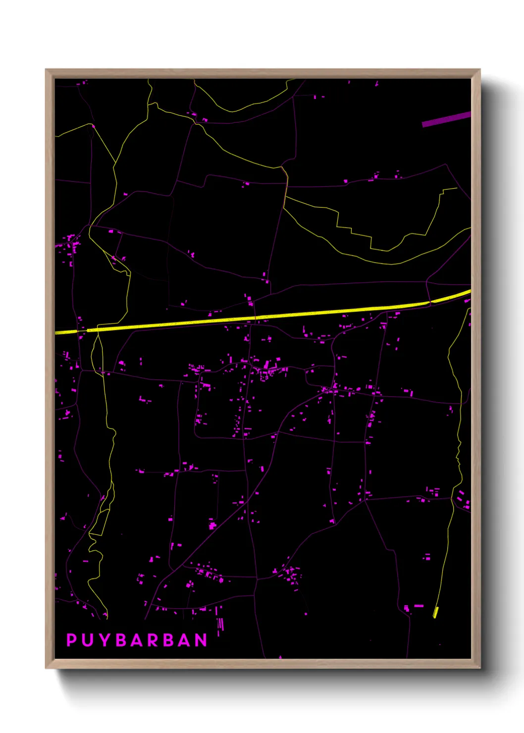 Une affiche de carte sur Puybarban