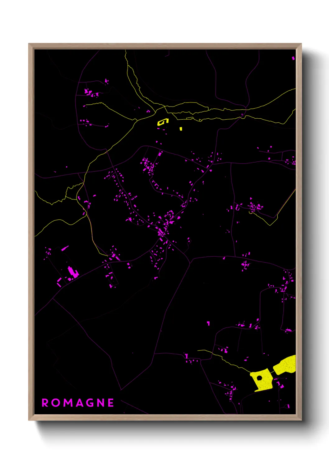 Une affiche de carte sur Romagne
