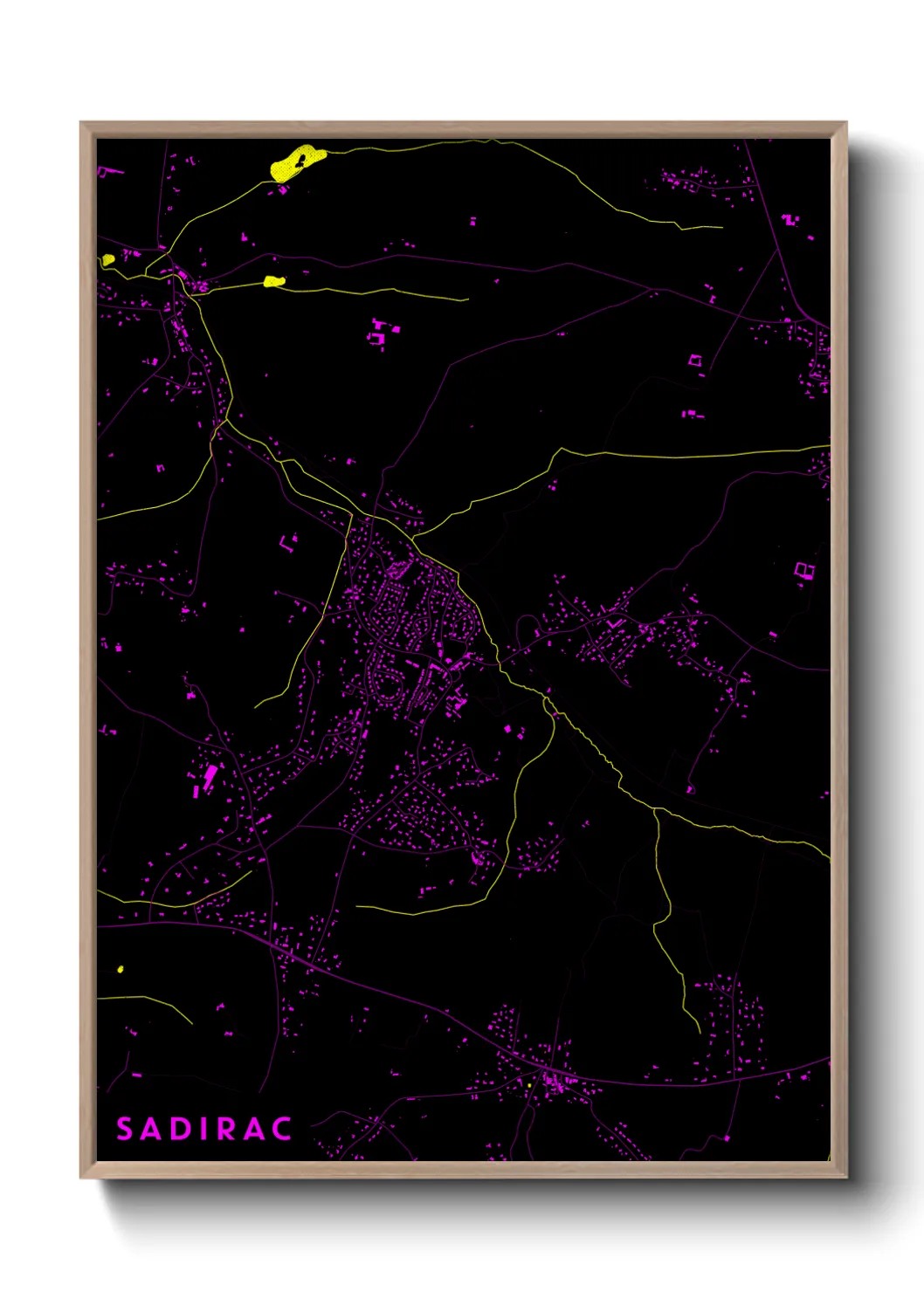 Une affiche de carte sur Sadirac