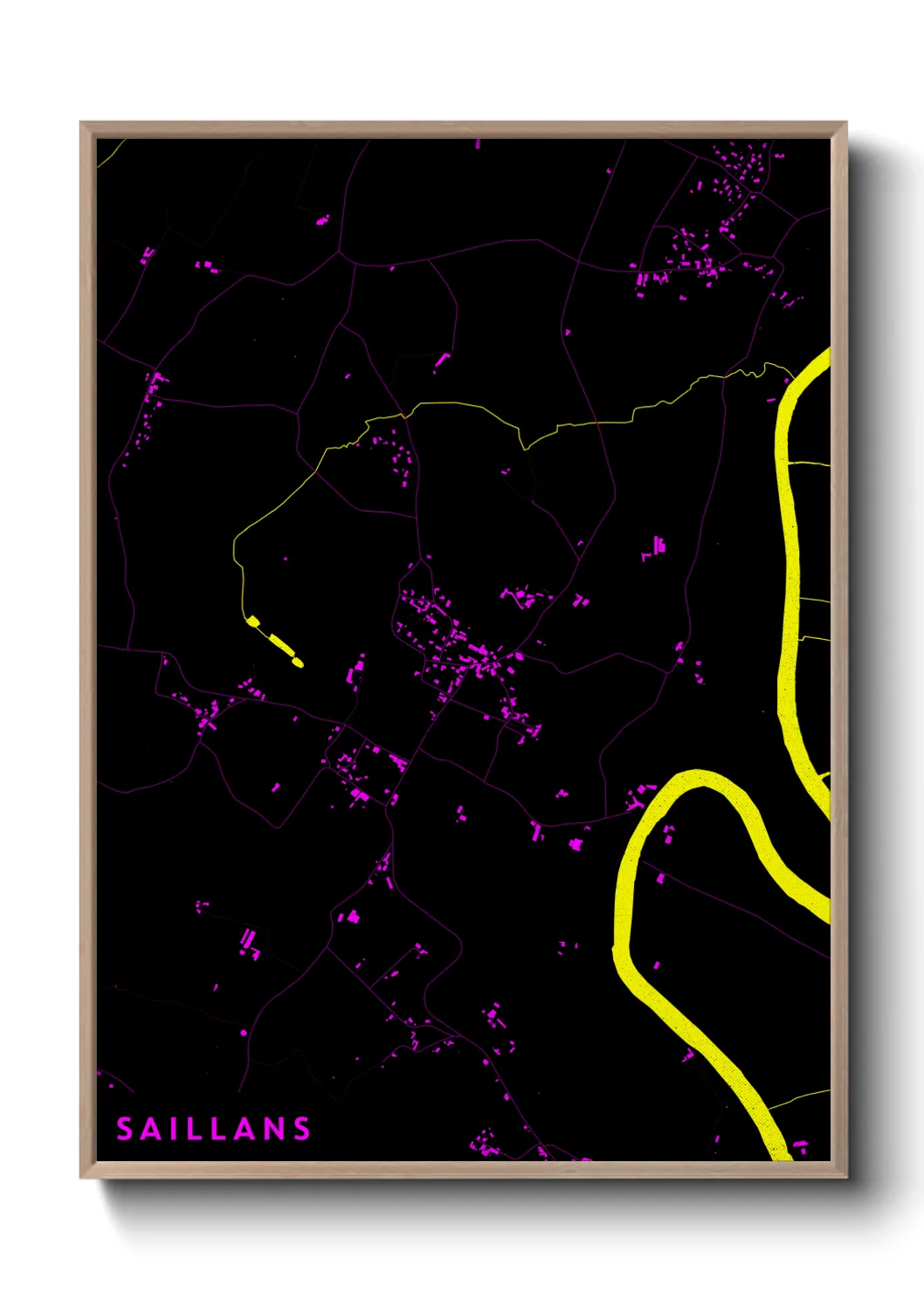 Une affiche de carte sur Saillans
