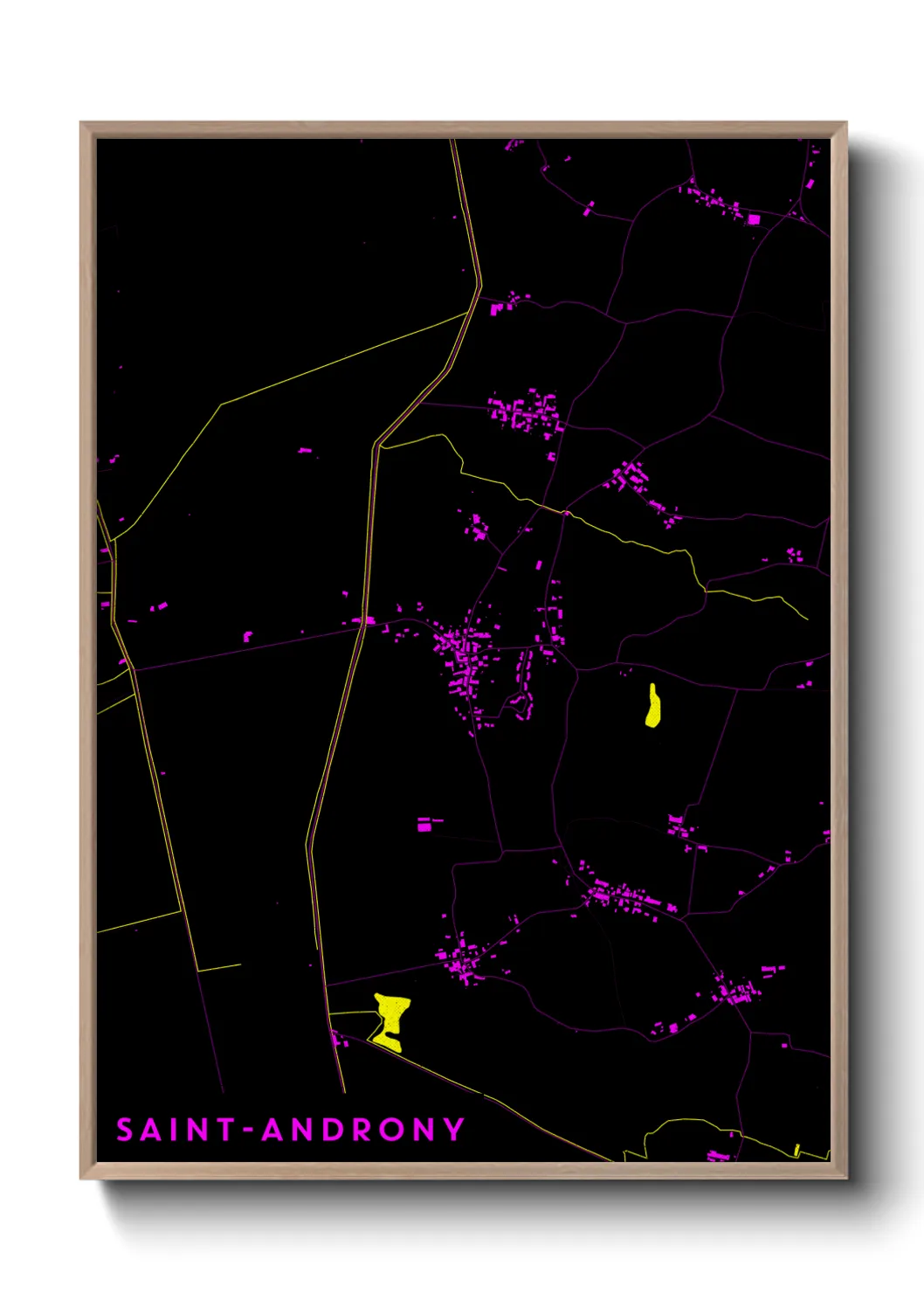Une affiche de carte sur Saint-Androny