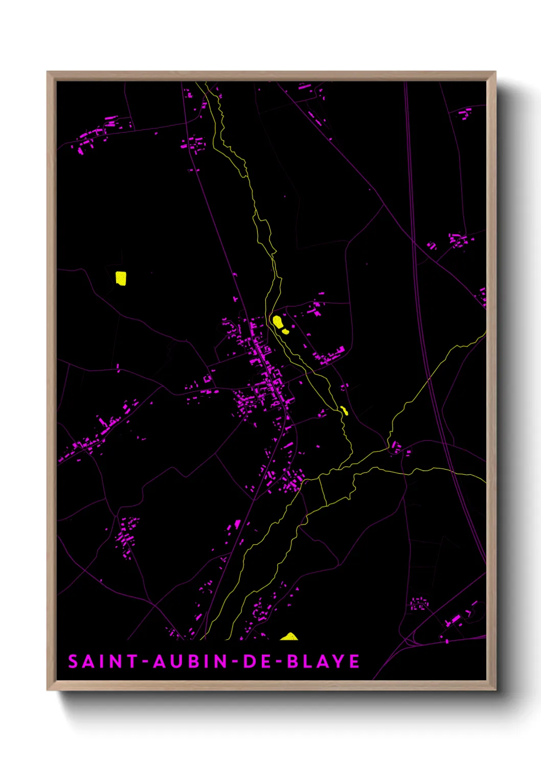 Une affiche de carte sur Saint-Aubin-de-Blaye