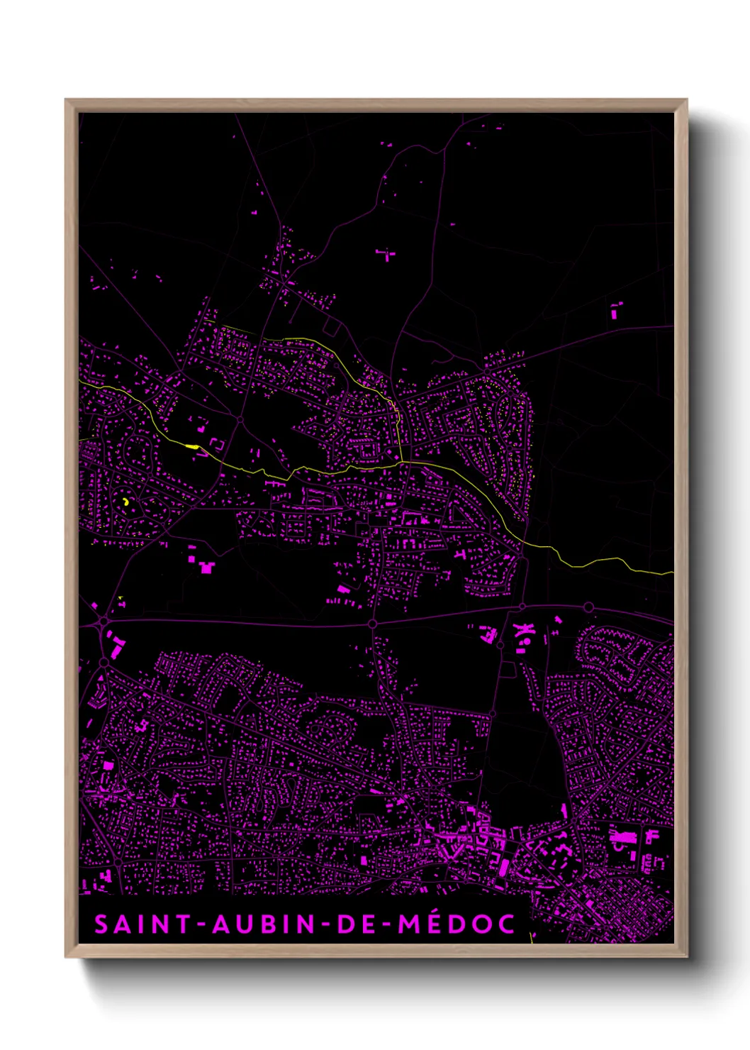 Une affiche de carte sur Saint-Aubin-de-Médoc