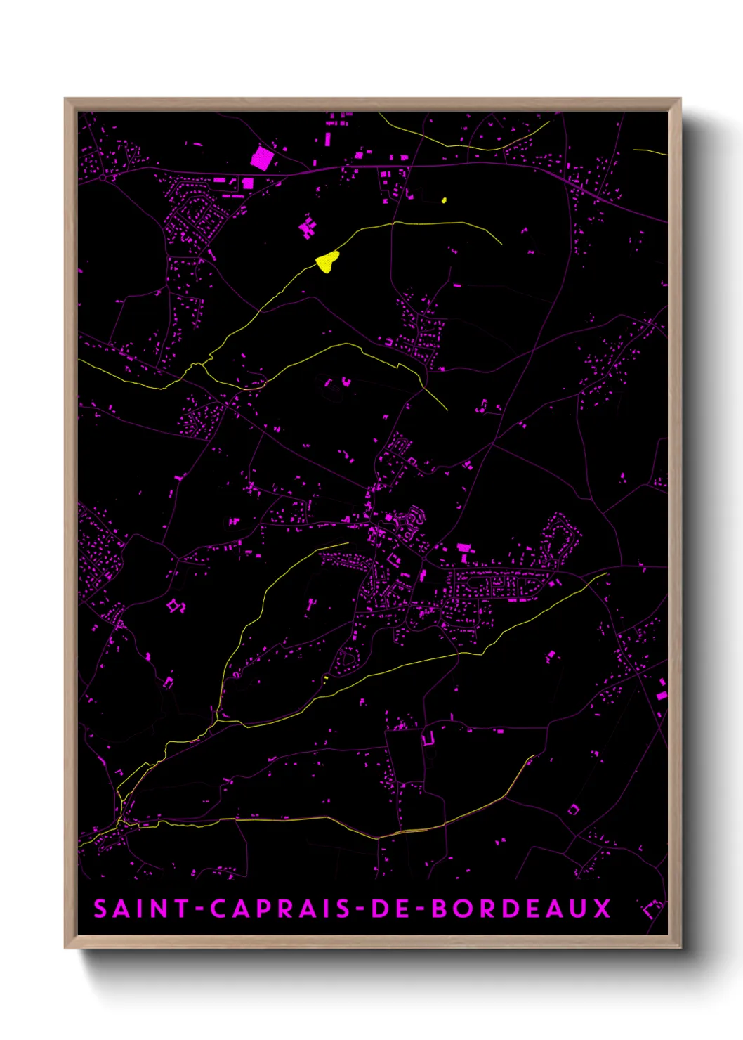 Une affiche de carte sur Saint-Caprais-de-Bordeaux