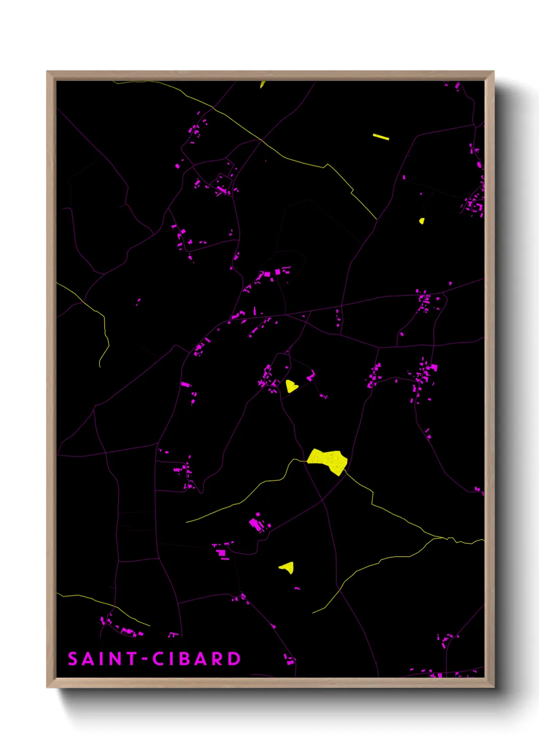 Une affiche de carte sur Saint-Cibard