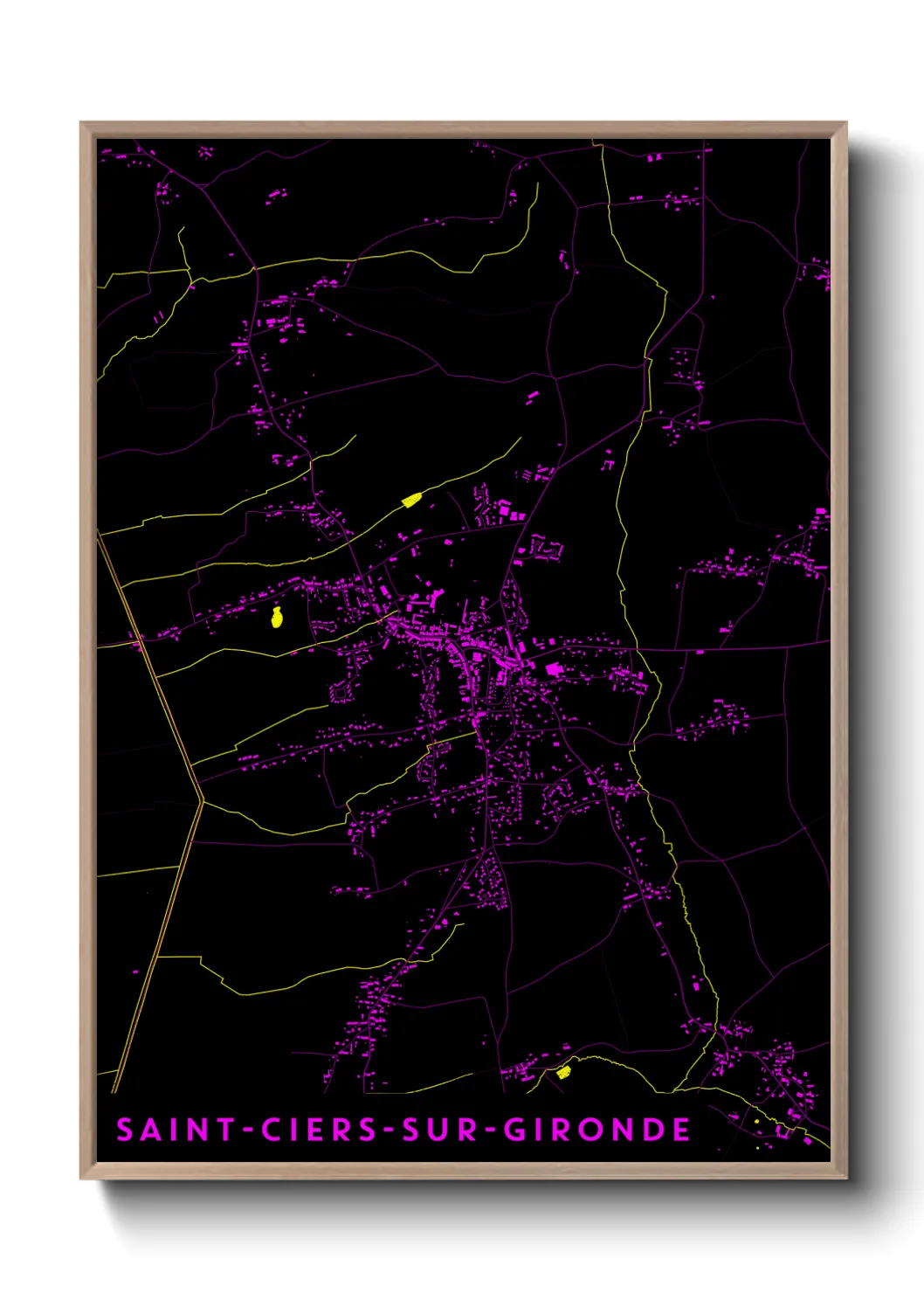 Une affiche de carte sur Saint-Ciers-sur-Gironde