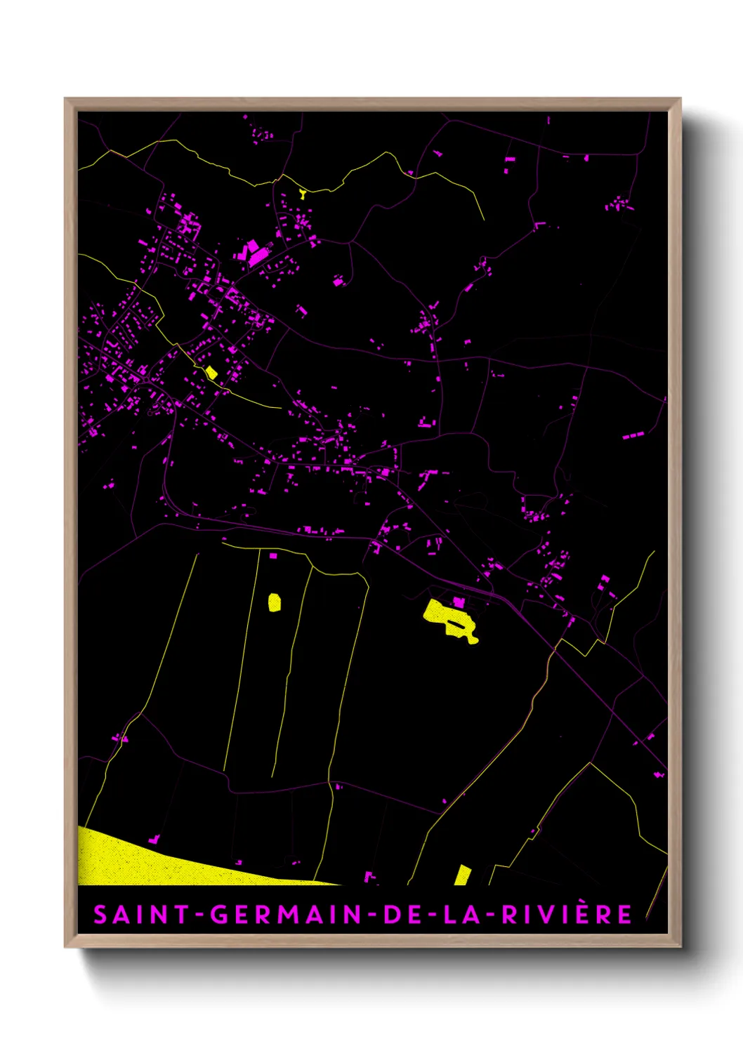Une affiche de carte sur Saint-Germain-de-la-Rivière