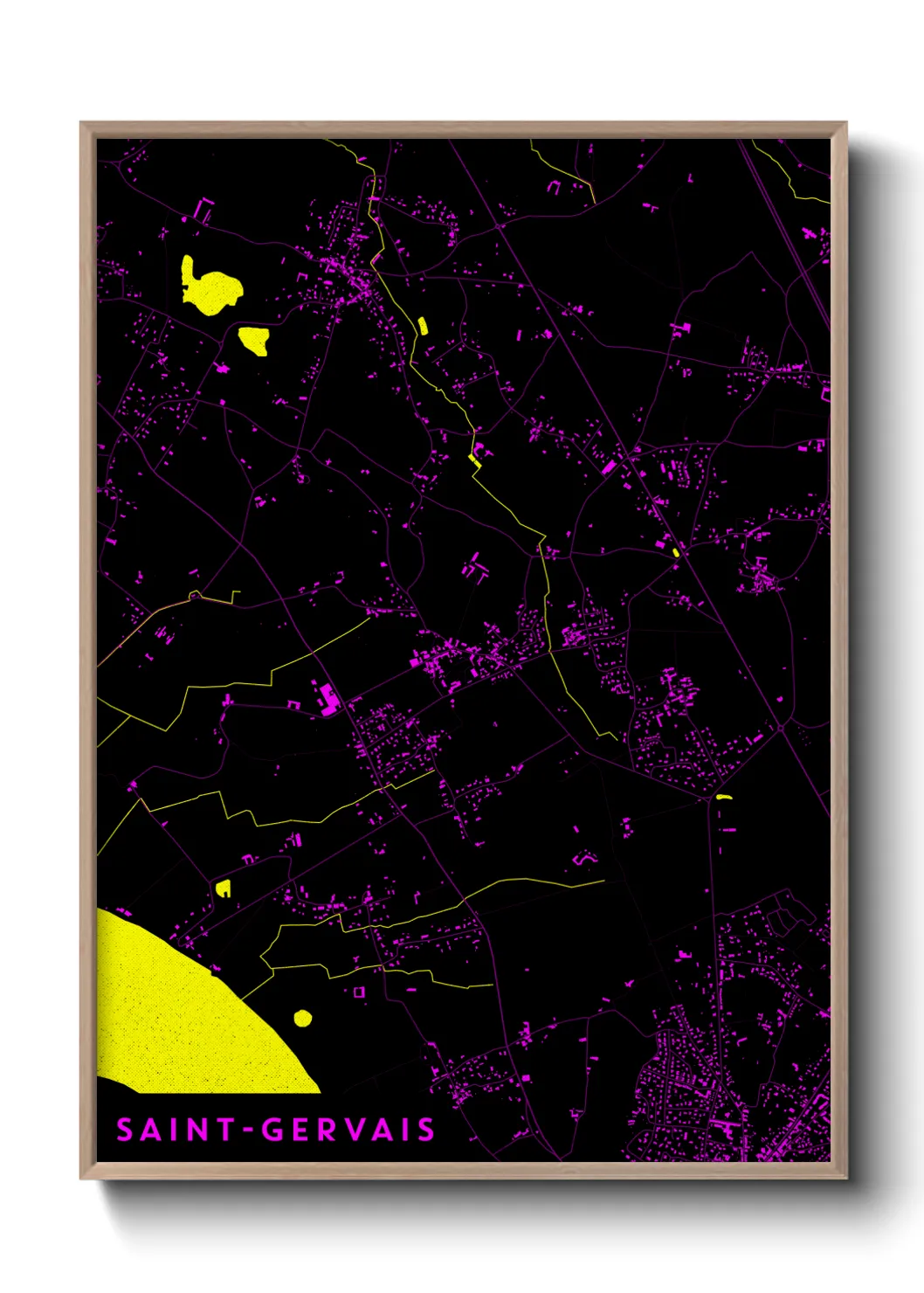 Une affiche de carte sur Saint-Gervais
