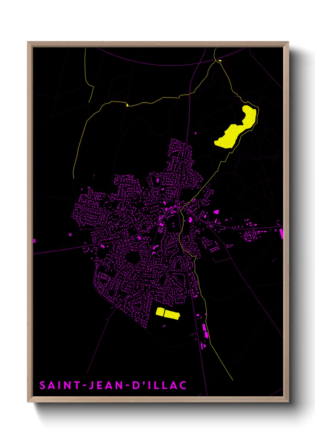 Une affiche de carte sur Saint-Jean-d'Illac