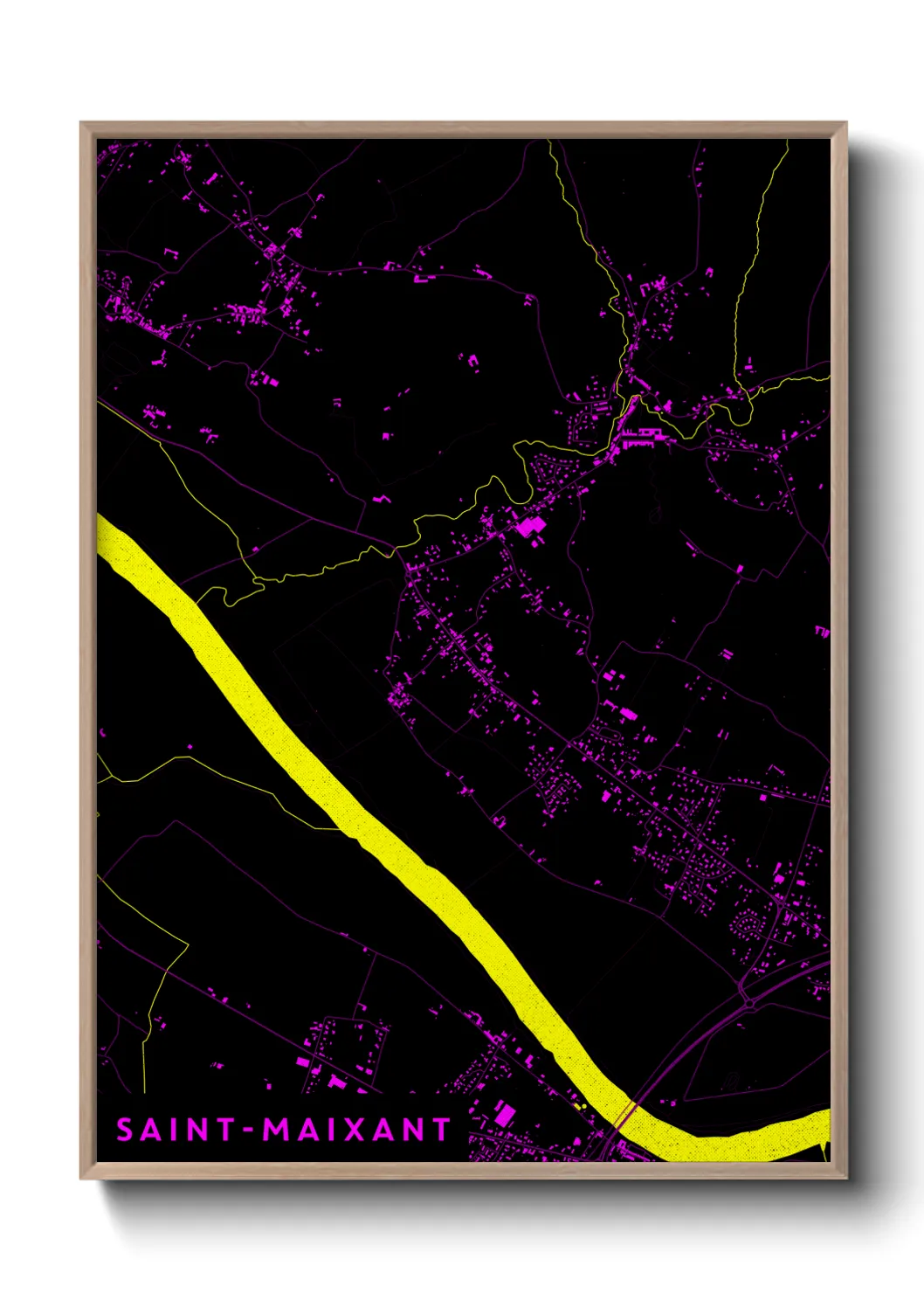 Une affiche de carte sur Saint-Maixant