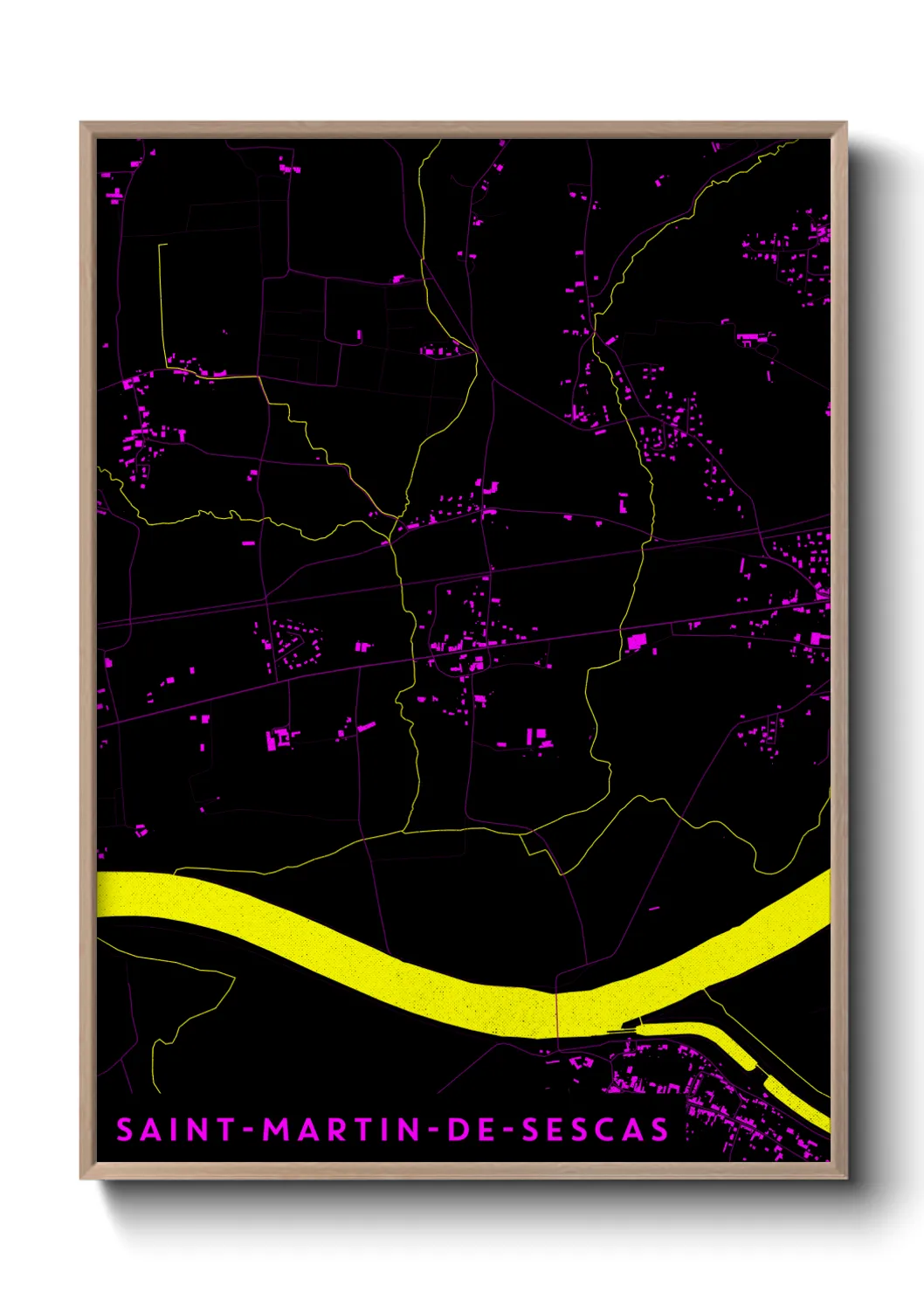 Une affiche de carte sur Saint-Martin-de-Sescas