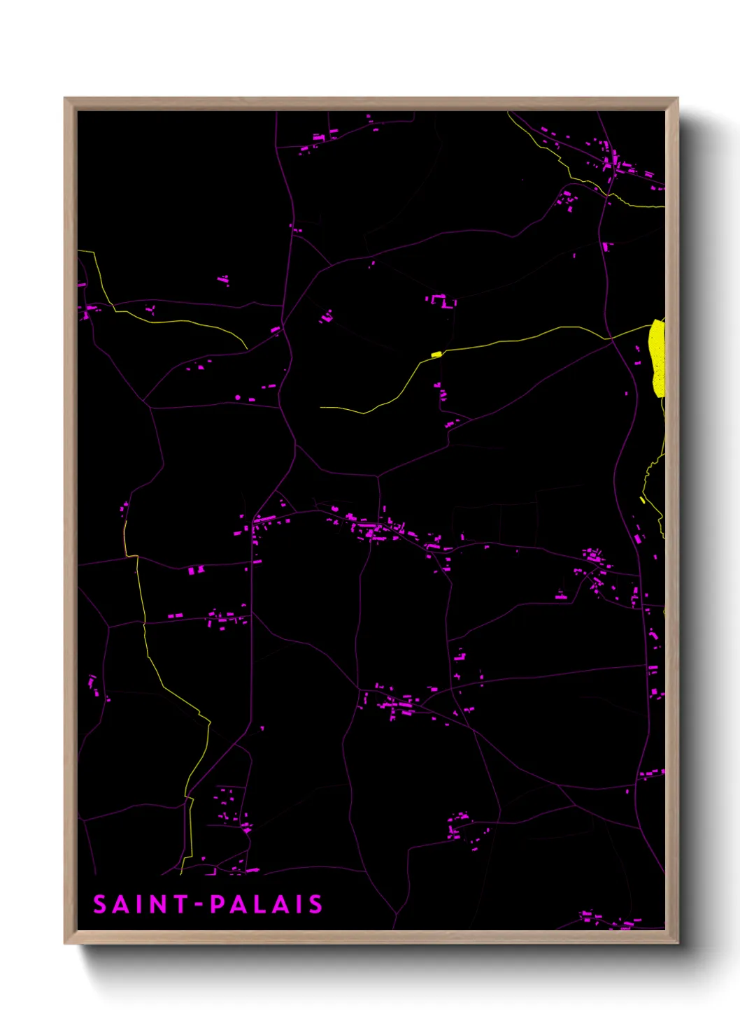 Une affiche de carte sur Saint-Palais