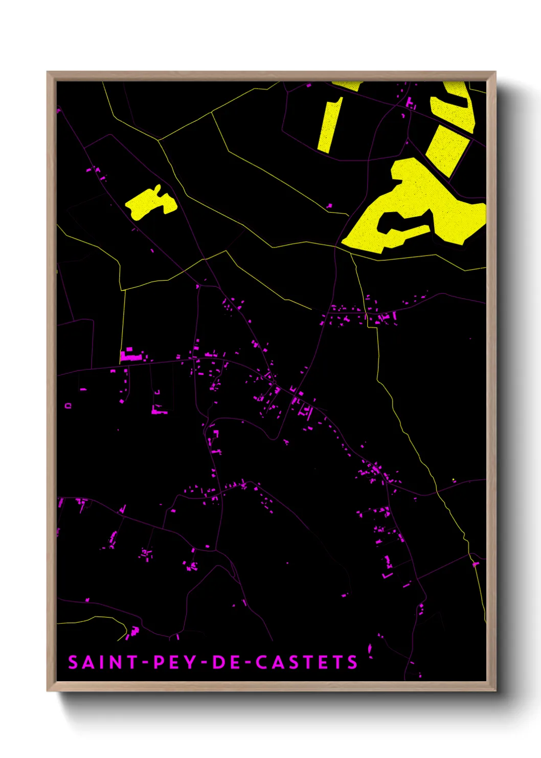 Une affiche de carte sur Saint-Pey-de-Castets