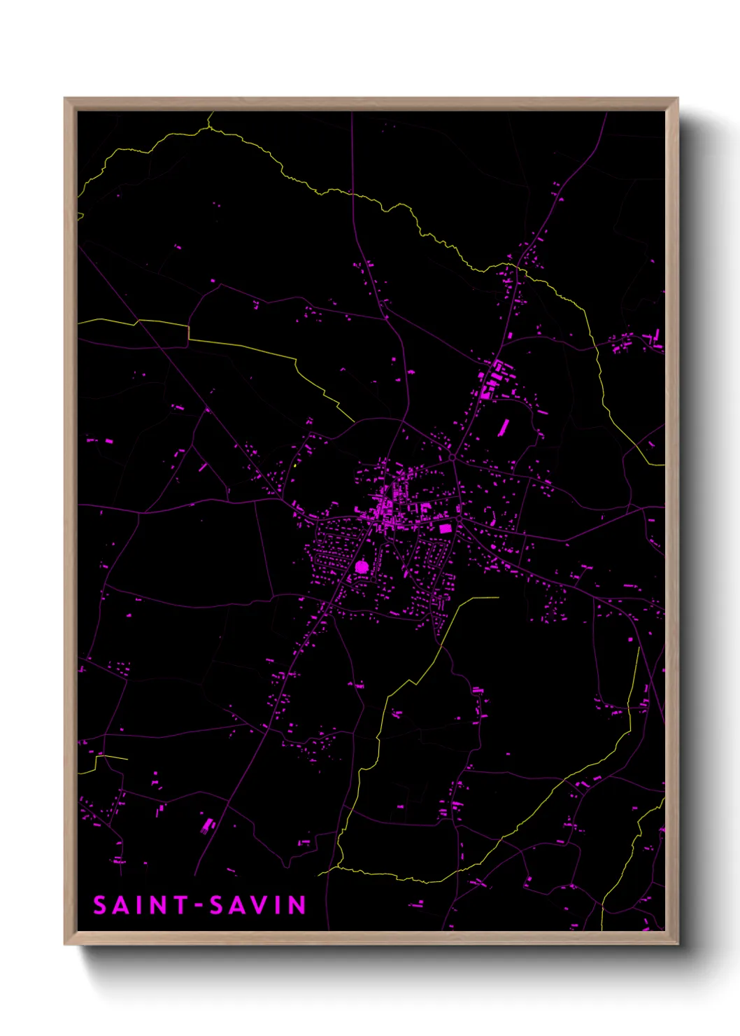 Une affiche de carte sur Saint-Savin