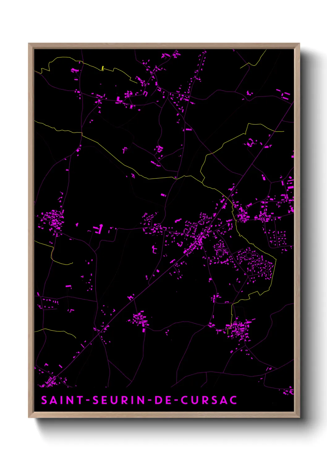 Une affiche de carte sur Saint-Seurin-de-Cursac
