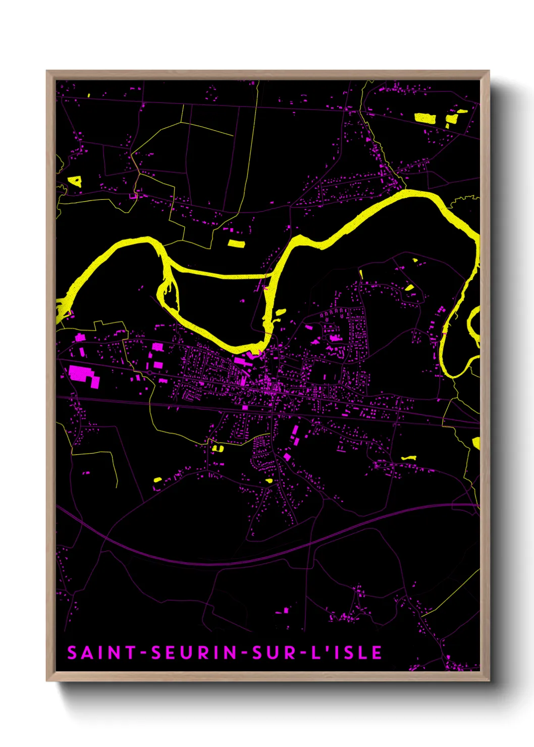 Une affiche de carte sur Saint-Seurin-sur-l'Isle