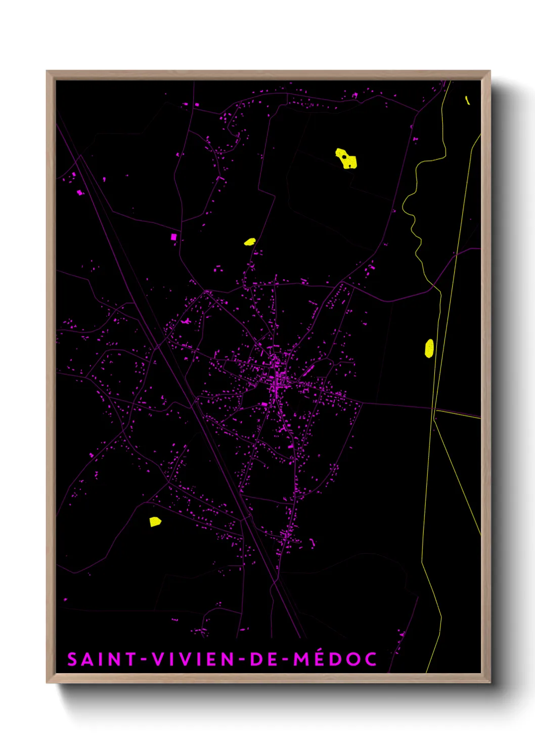 Une affiche de carte sur Saint-Vivien-de-Médoc