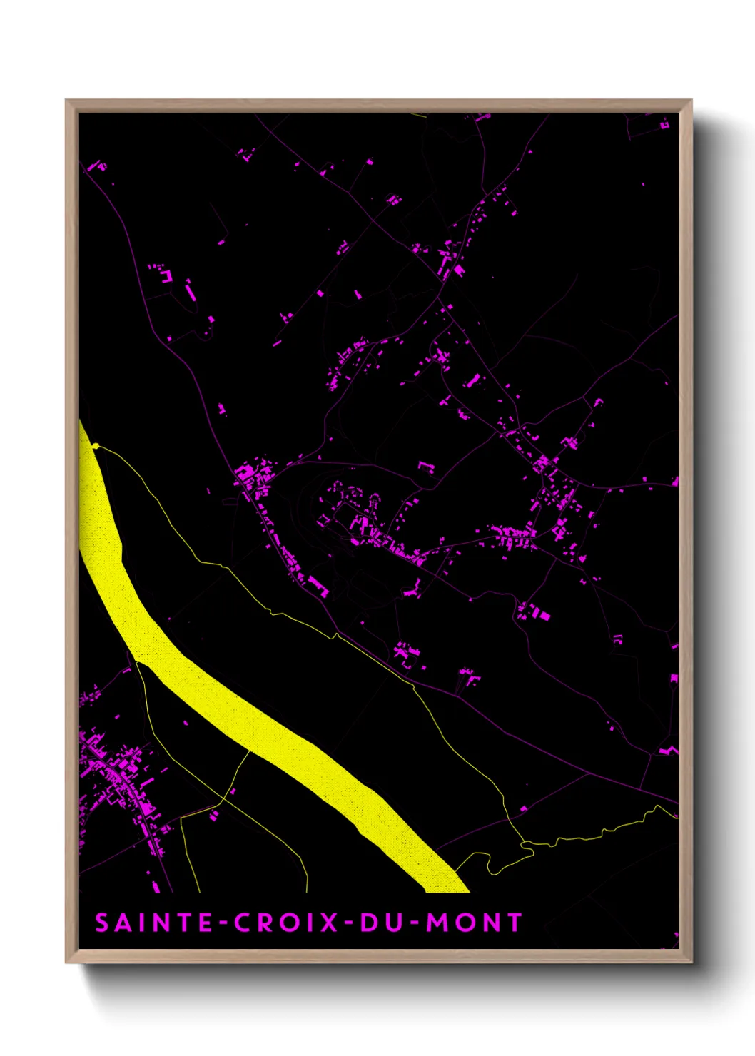 Une affiche de carte sur Sainte-Croix-du-Mont