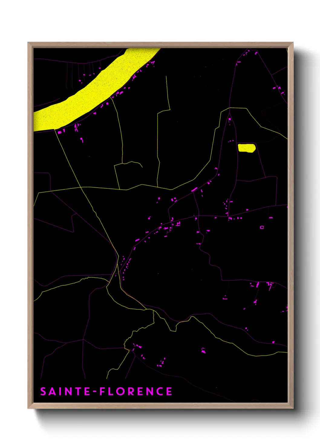 Une affiche de carte sur Sainte-Florence