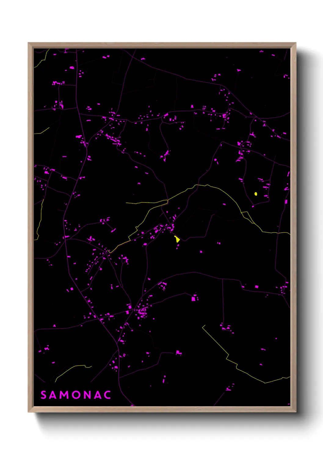 Une affiche de carte sur Samonac