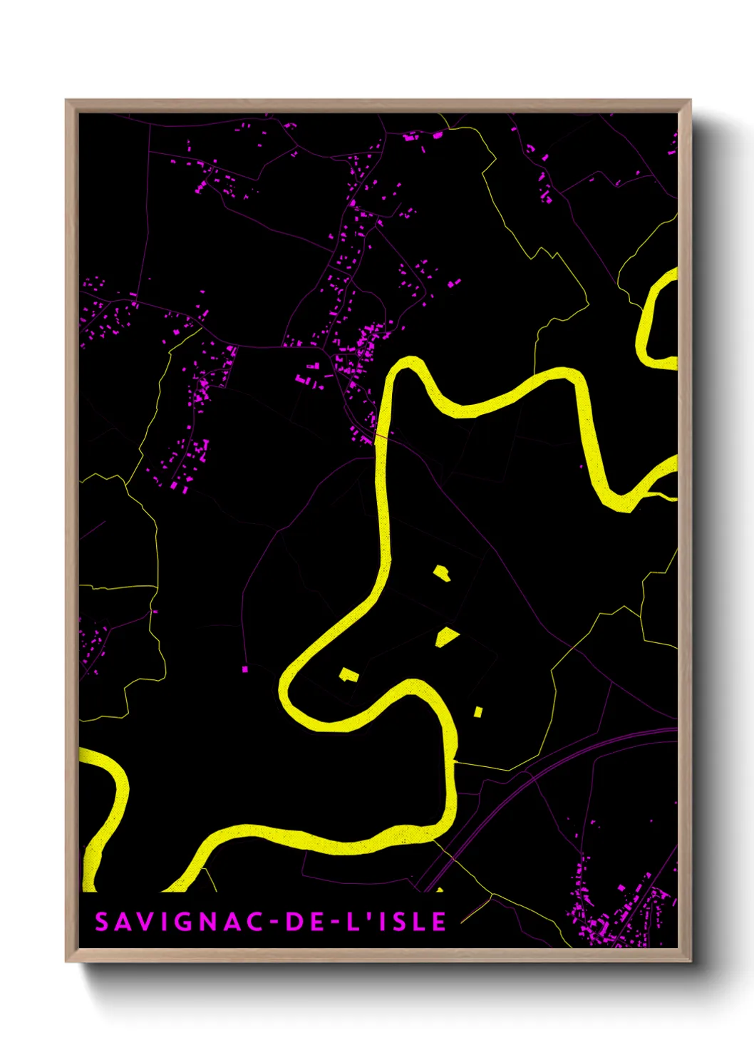 Une affiche de carte sur Savignac-de-l'Isle