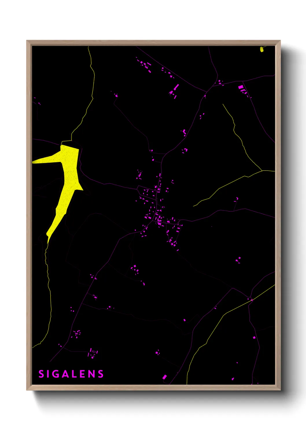 Une affiche de carte sur Sigalens