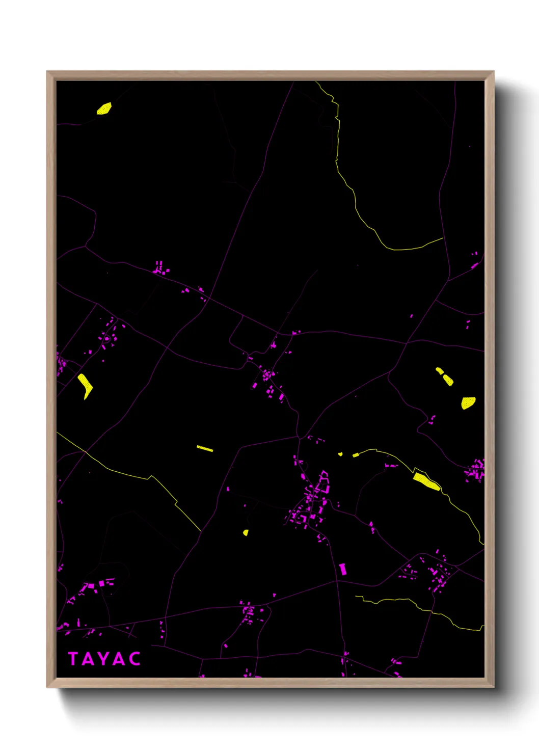 Une affiche de carte sur Tayac