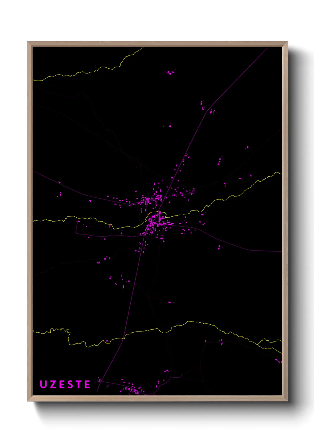 Une affiche de carte sur Uzeste