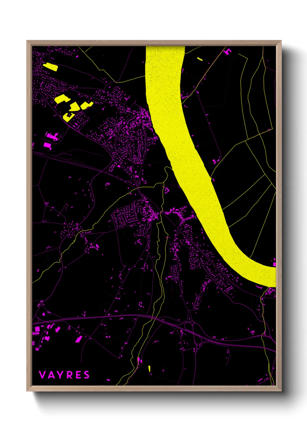 Une affiche de carte sur Vayres