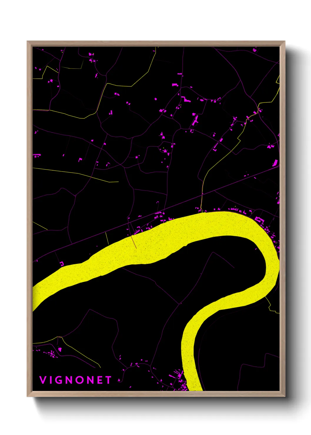 Une affiche de carte sur Vignonet