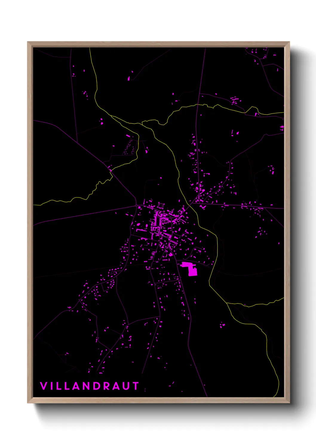 Une affiche de carte sur Villandraut