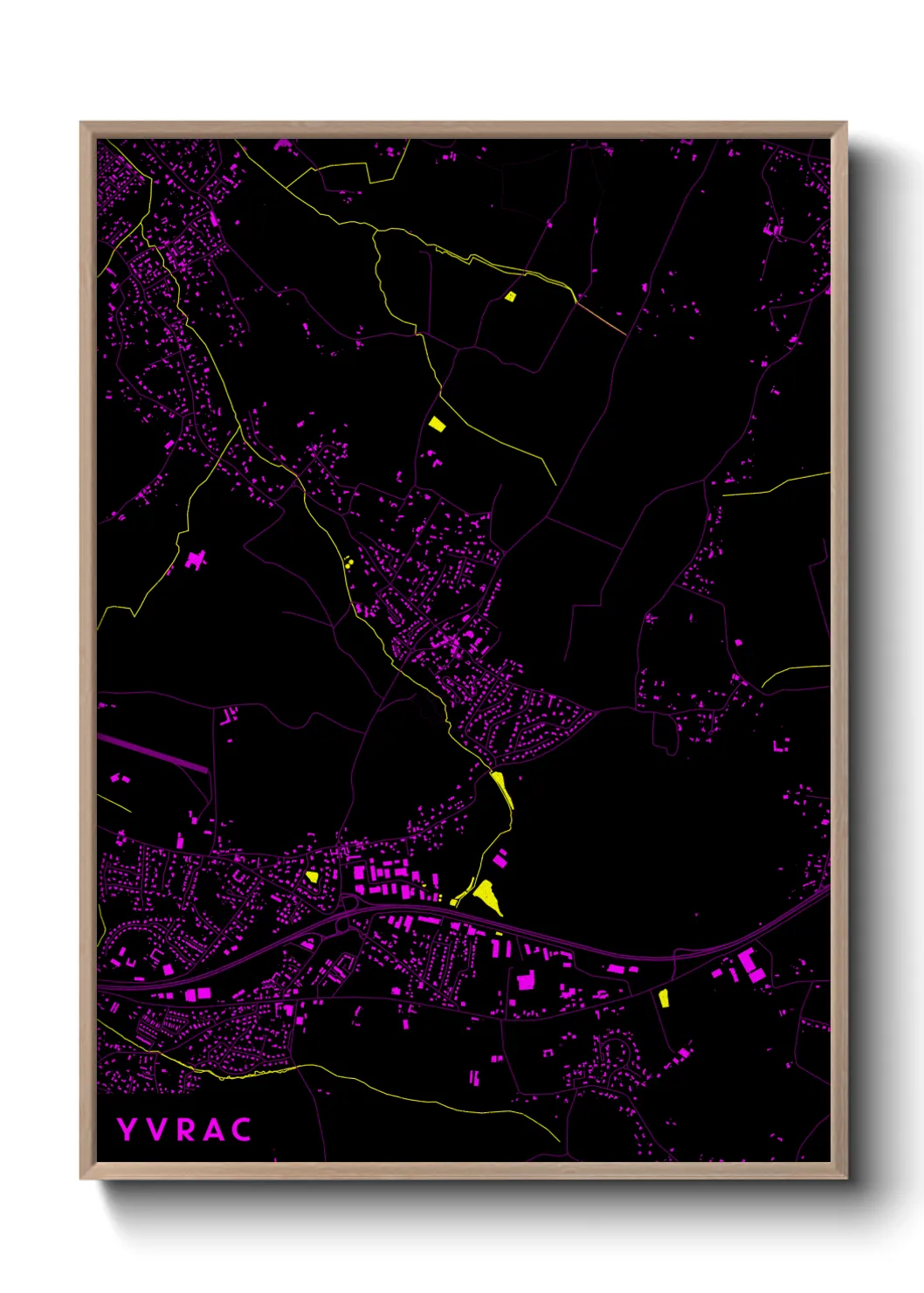 Une affiche de carte sur Yvrac