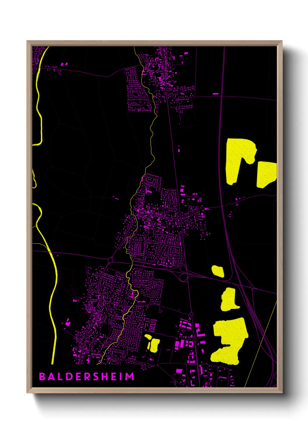 Une affiche de carte sur Baldersheim
