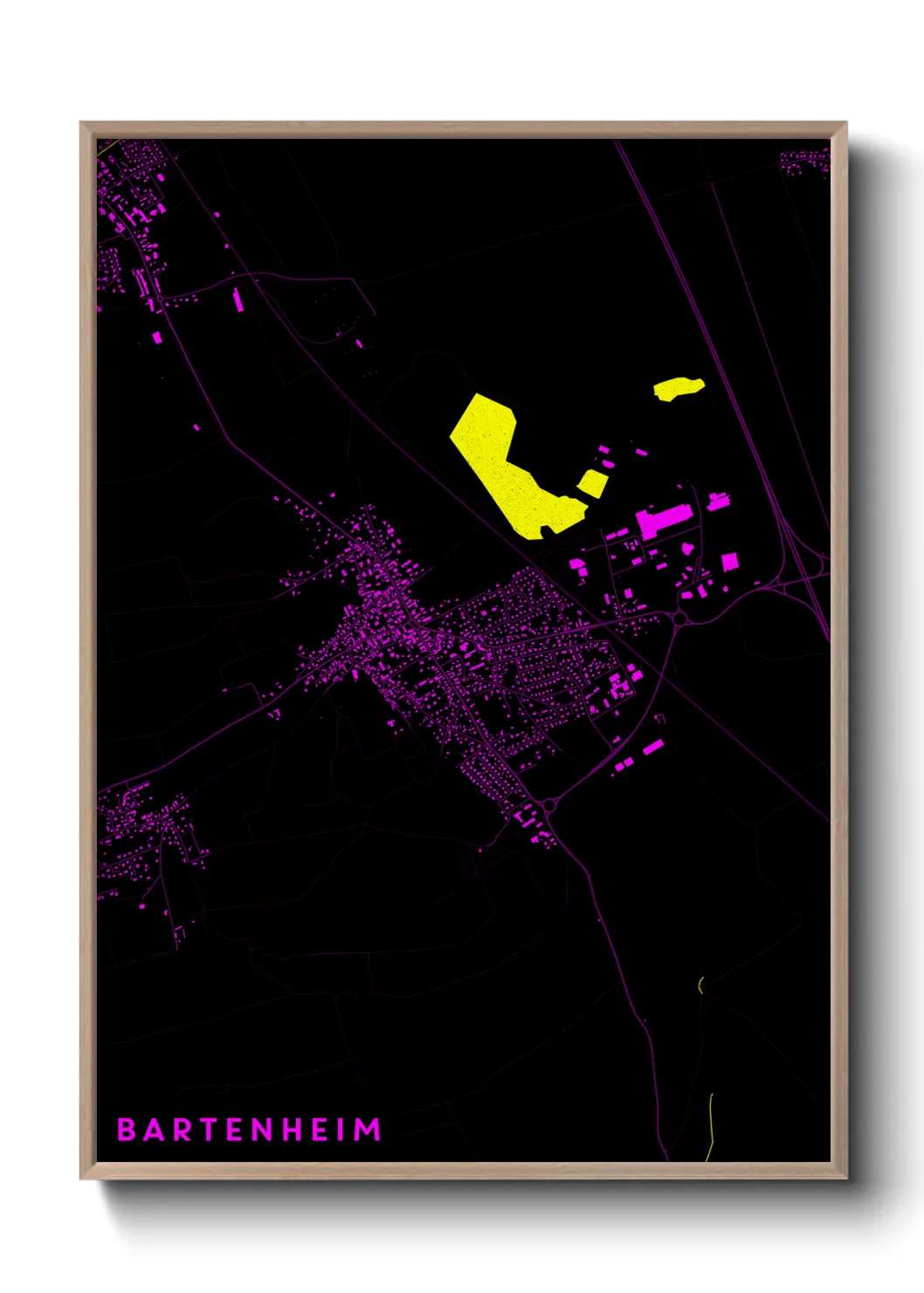 Une affiche de carte sur Bartenheim