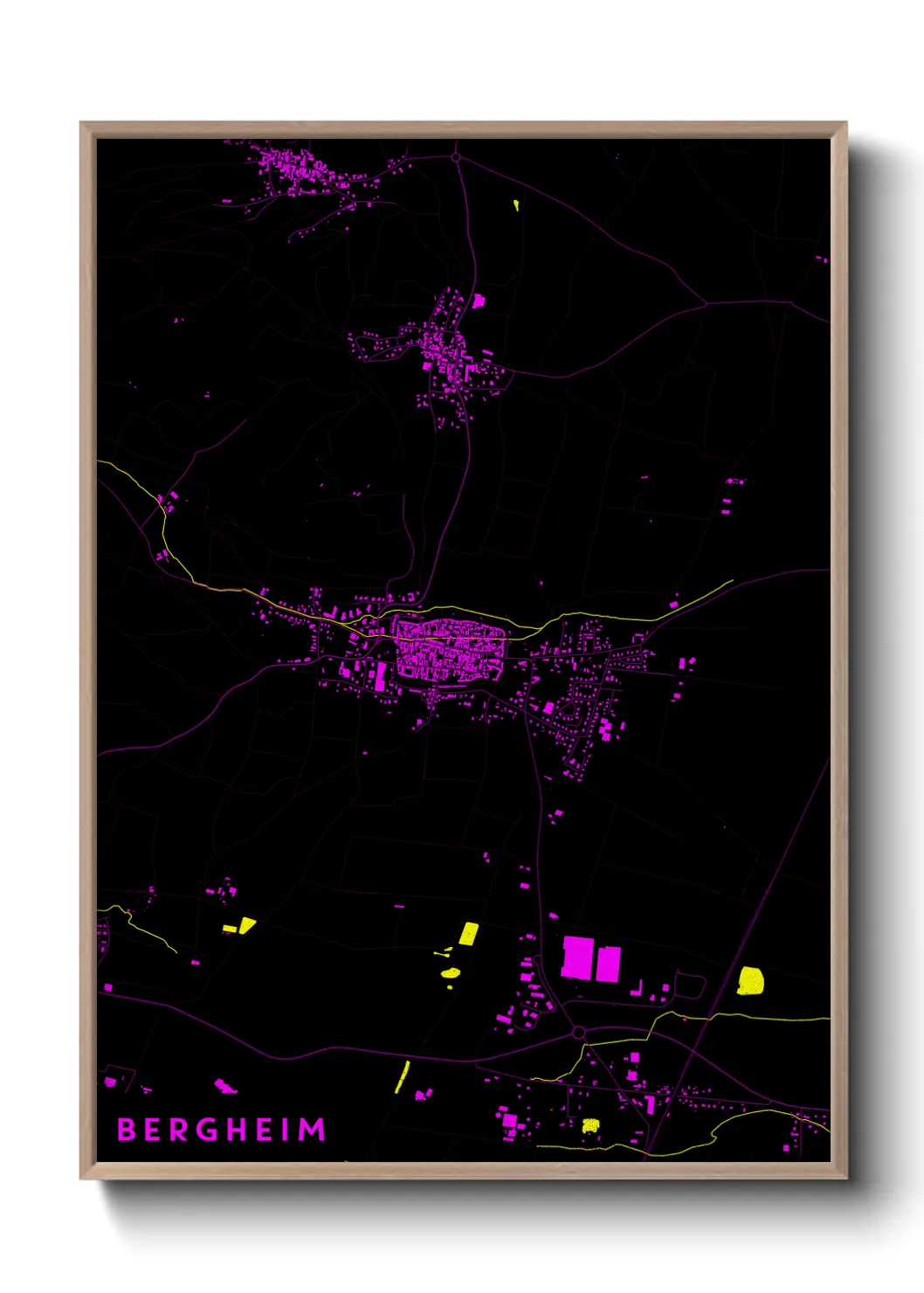 Une affiche de carte sur Bergheim