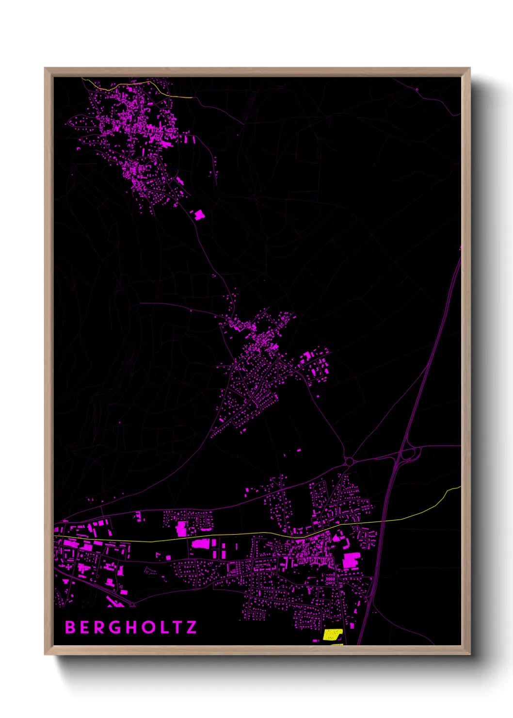 Une affiche de carte sur Bergholtz