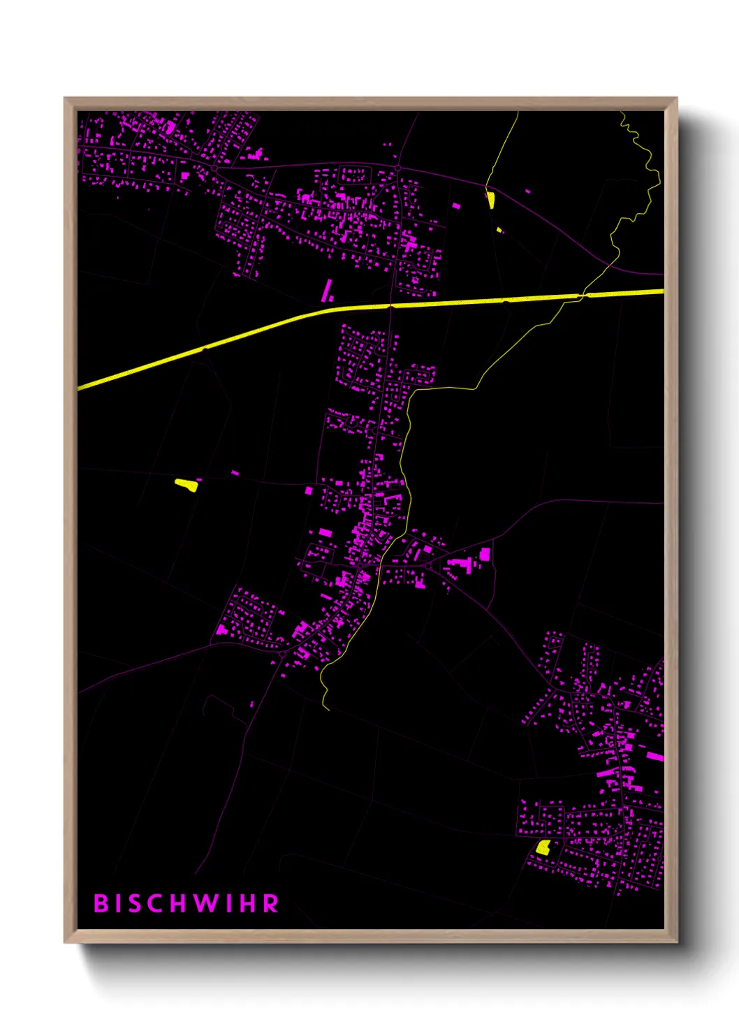 Une affiche de carte sur Bischwihr