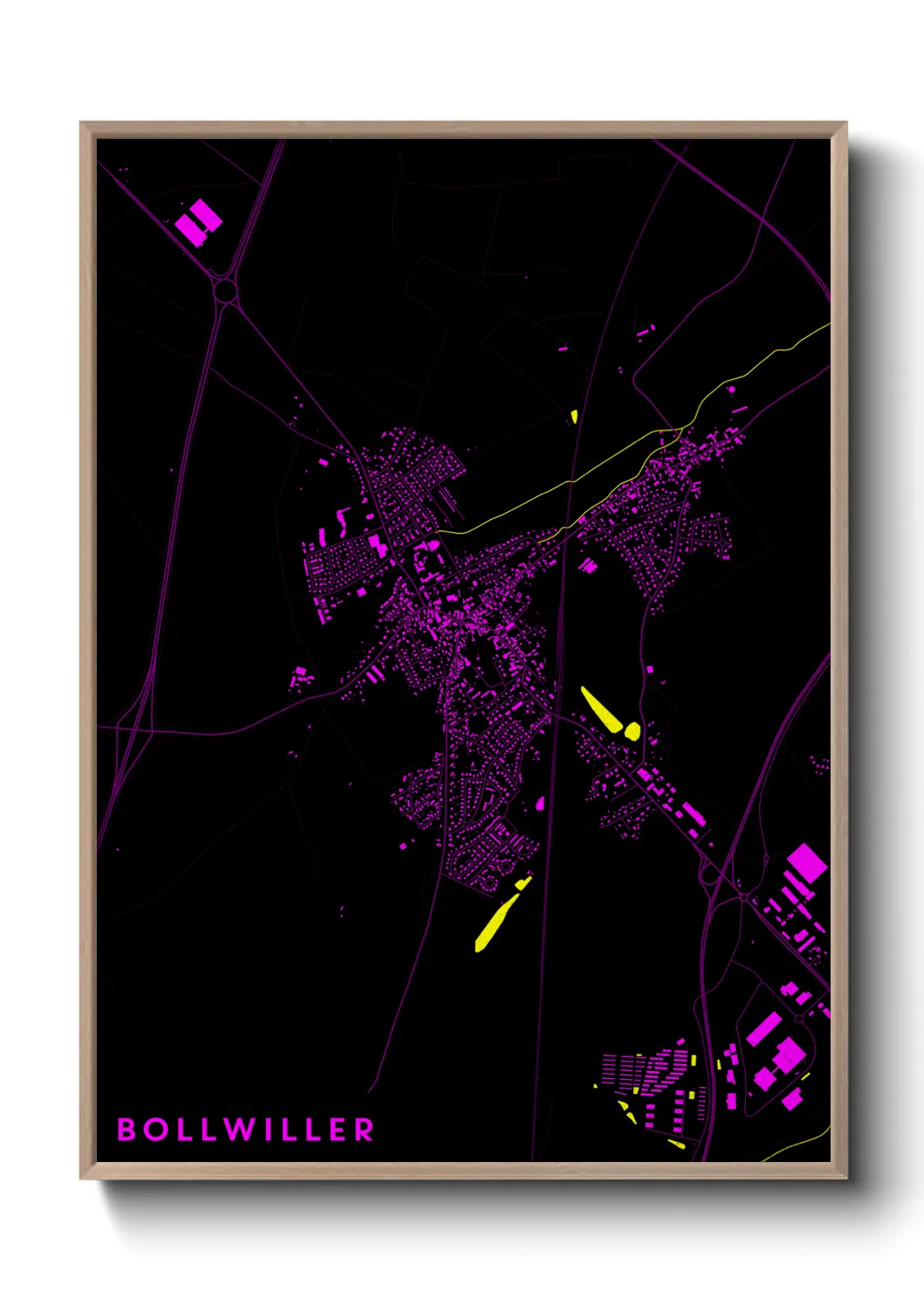 Une affiche de carte sur Bollwiller