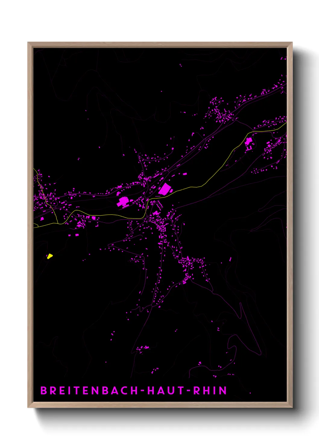 Une affiche de carte sur Breitenbach-Haut-Rhin