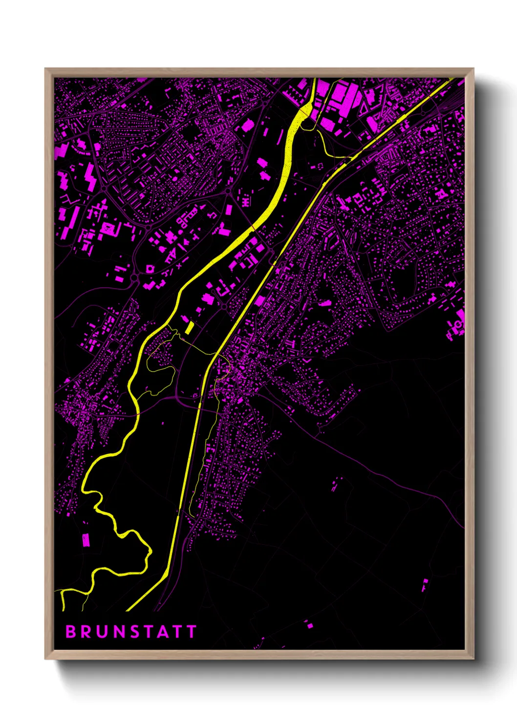 Une affiche de carte sur Brunstatt