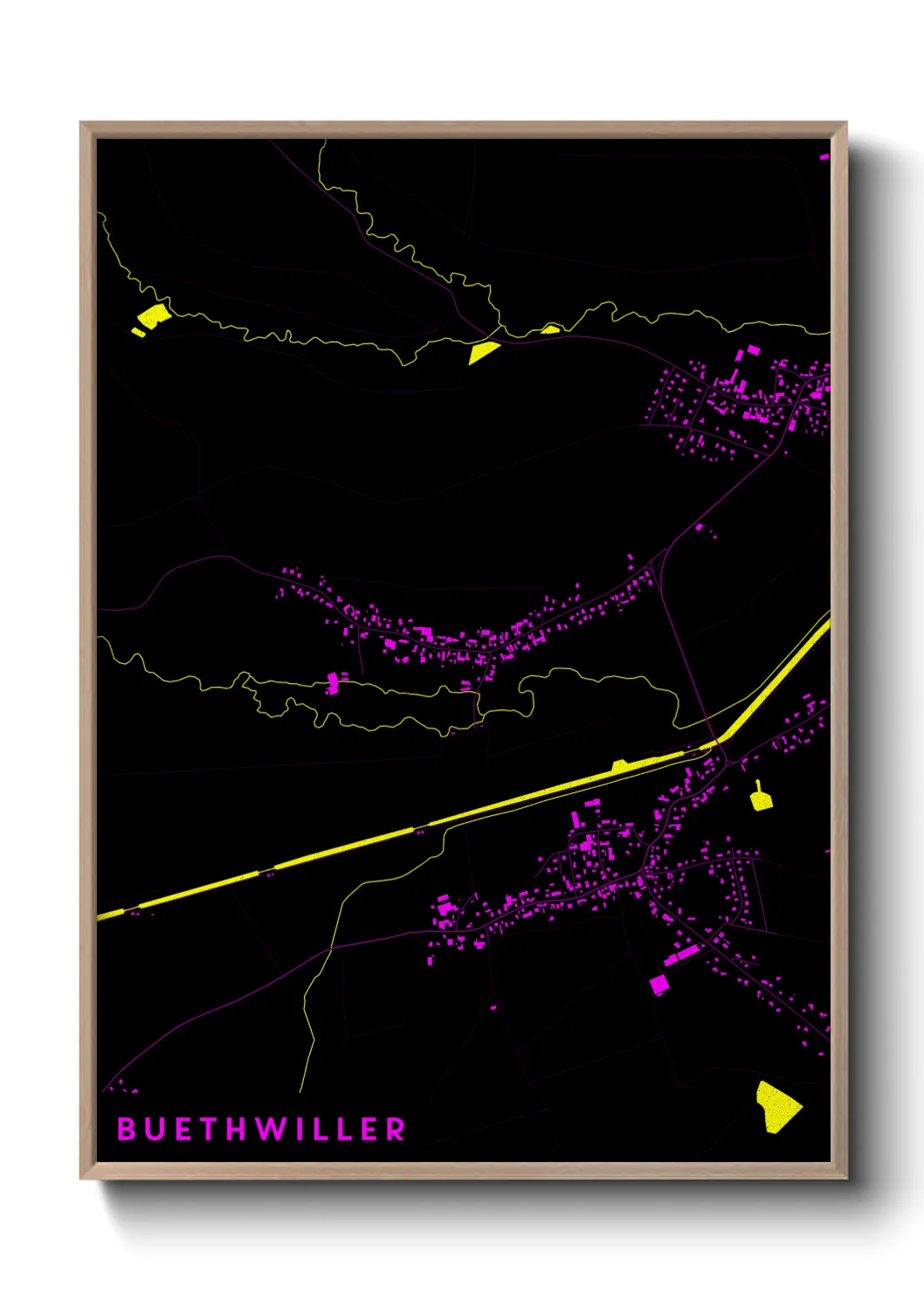 Une affiche de carte sur Buethwiller